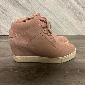 Steve Madden Noah Women s Size 8.5 Shoes Pink Zip Up Hidden Wedge
